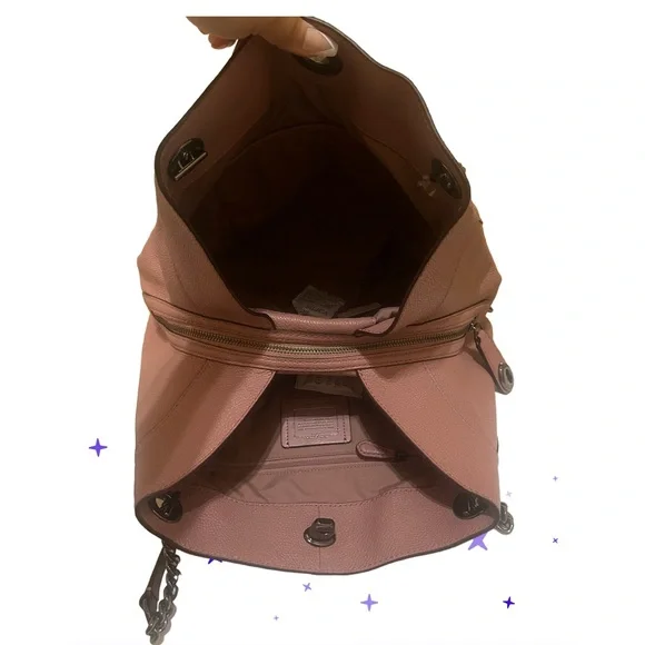 Coach 36855 Turnlock Edie in Pink  Leather Shoulder Bag/gun Metal/ - Picture 12 of 17